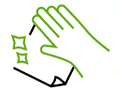 Hand mit Lappen Symbol