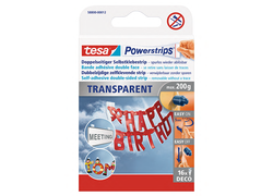 Verpackung Doppelseitiger Selbstklebestrip, tesa Powerstrips® transparent, maximal 200 Gramm 