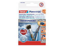 Verpackung Doppelseitiger Selbstklebestrip, tesa Powerstrips® transparent, maximal 1 Kg